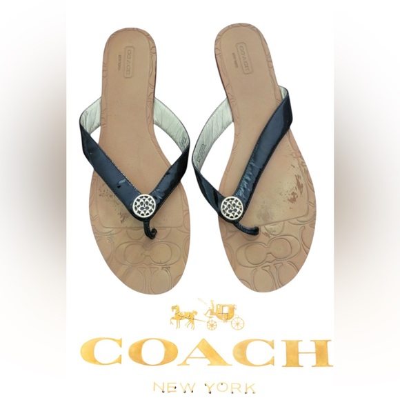 Coach Black and Tan Women's Sandals - Picture 2 of 5